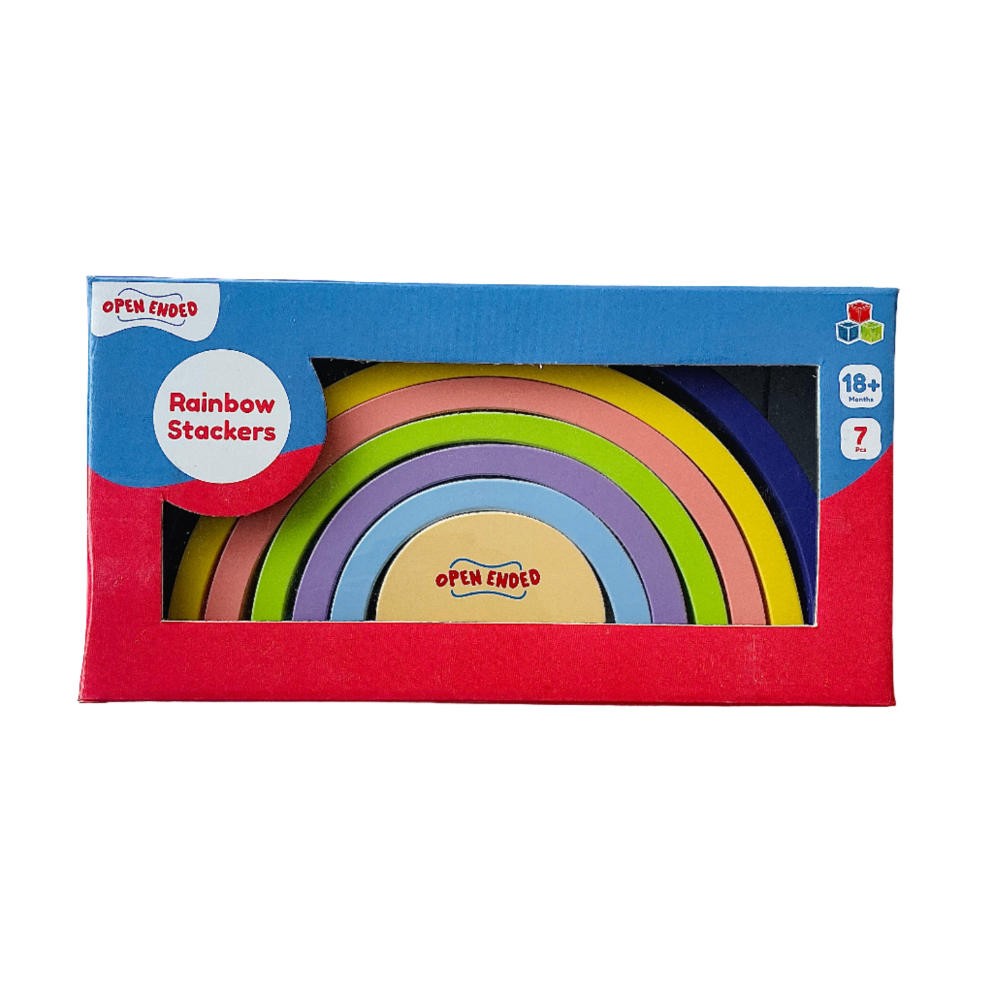 Open Ended Wooden Rainbow Stacker 7 Piece-Preschool Toys-Open Ended-Toycra