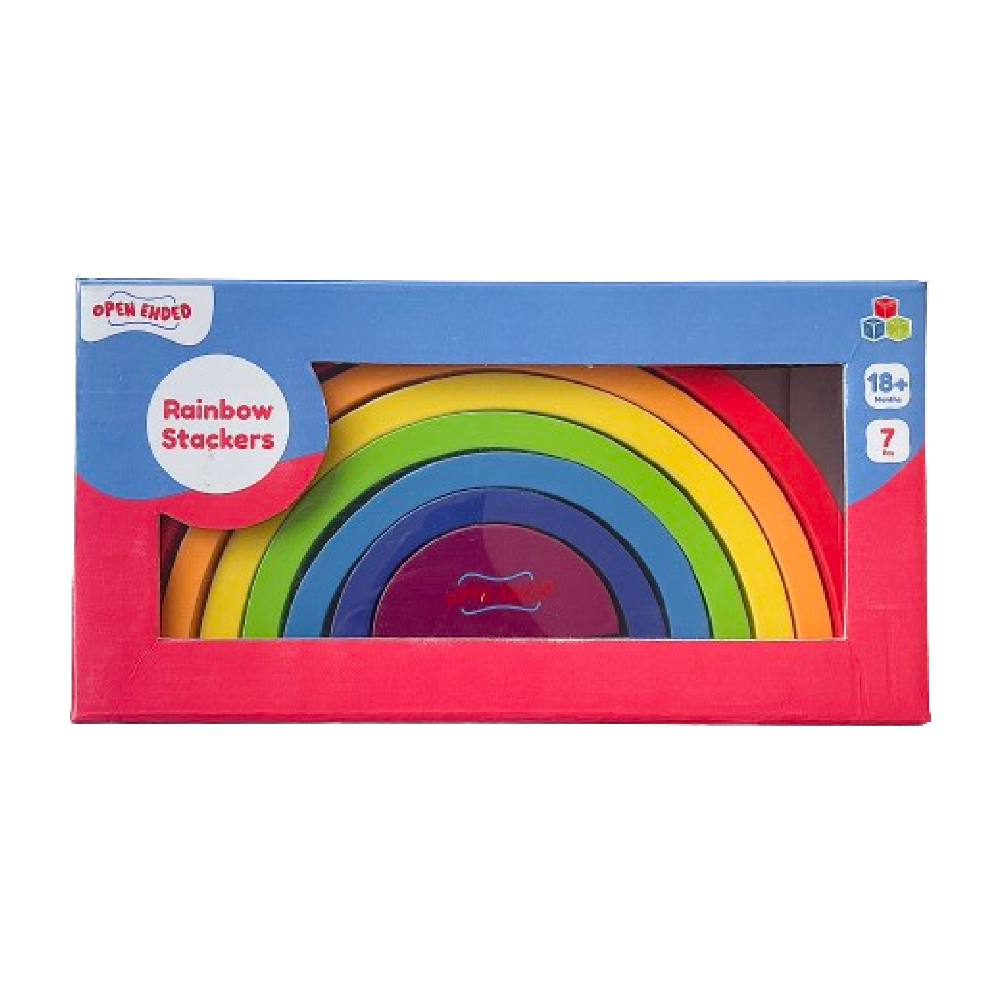 Open Ended Wooden Rainbow Stacker 7 Piece-Preschool Toys-Open Ended-Toycra