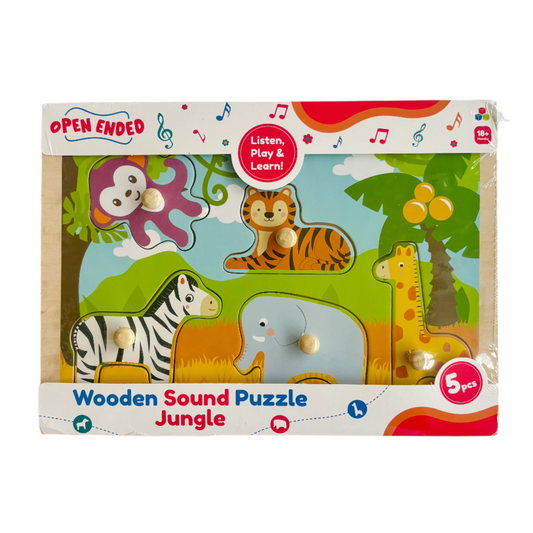 Open Ended Wooden Sound Puzzle - Jungle-Puzzles-Open Ended-Toycra
