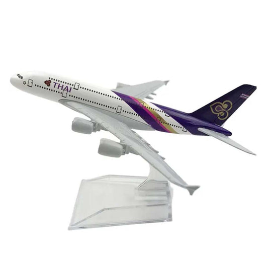 Collectible 1:400 Scale Aircraft Model Airplane  – Thai Airways Airbus A380 (16 cm)