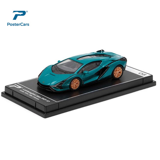 PosterCars 1:64 Lamborghini Sián FKP 37 – Blu Uranus | Hypercar League Collection No.8 Diecast Model