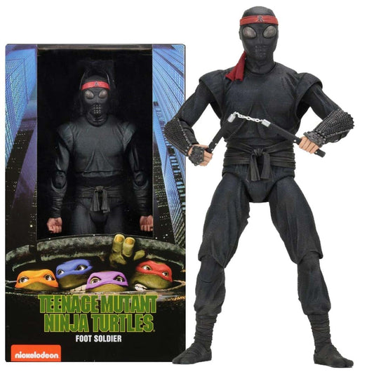 NECA 1/4 scale Foot Clan Soldier action figure from Teenage Mutant Ninja Turtles 1990 movie with detailed sculpt and accessories.