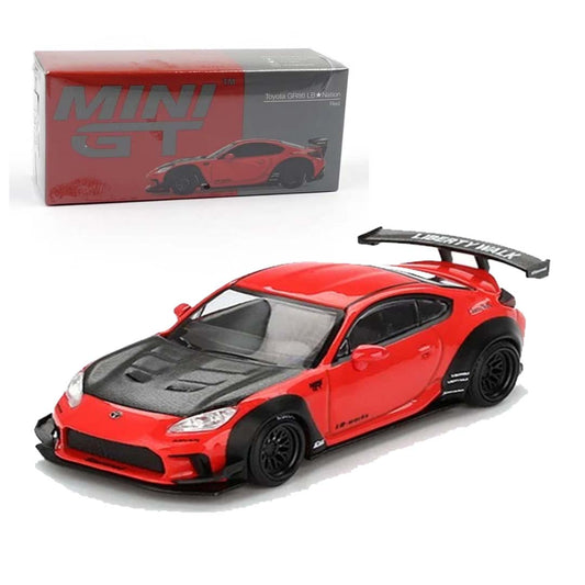 Mini GT 1/64 Toyota GR86 LB Nation Red RHD Diecast Scale Model Car