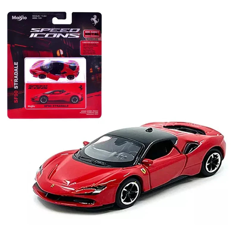 Maisto 1:64 Ferrari SF90 Stradale – Red with Black Top | Speed Icons India Diecast Model