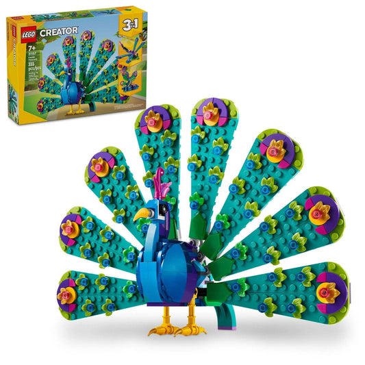 LEGO 31157 Creator 3-in-1 Exotic Peacock – Build & Display Set