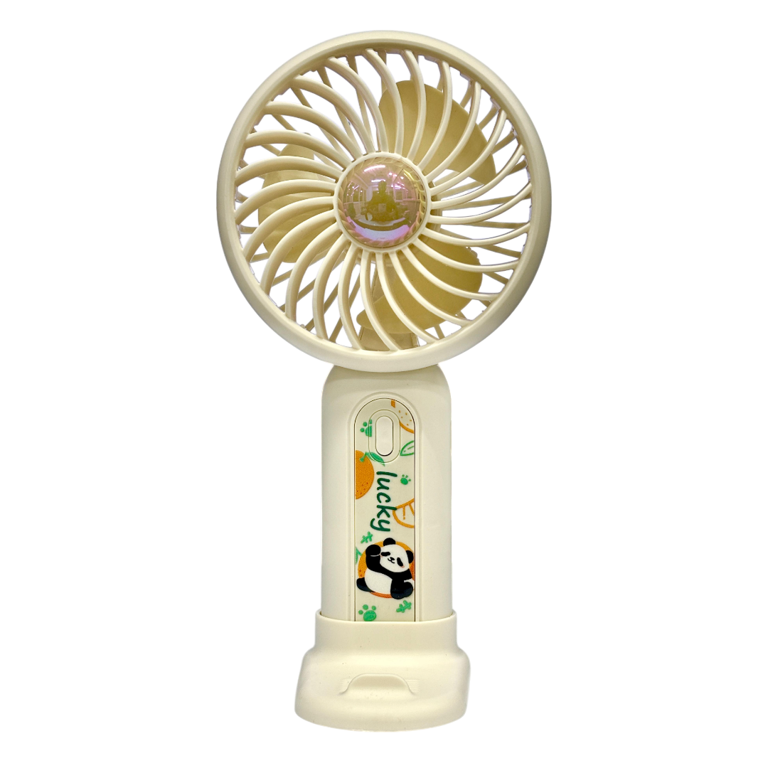 Mint Milk Peach Desktop Fan Mini Handheld Small Fan for Home, School USB Rechargeable & Portable Fan (Cream)