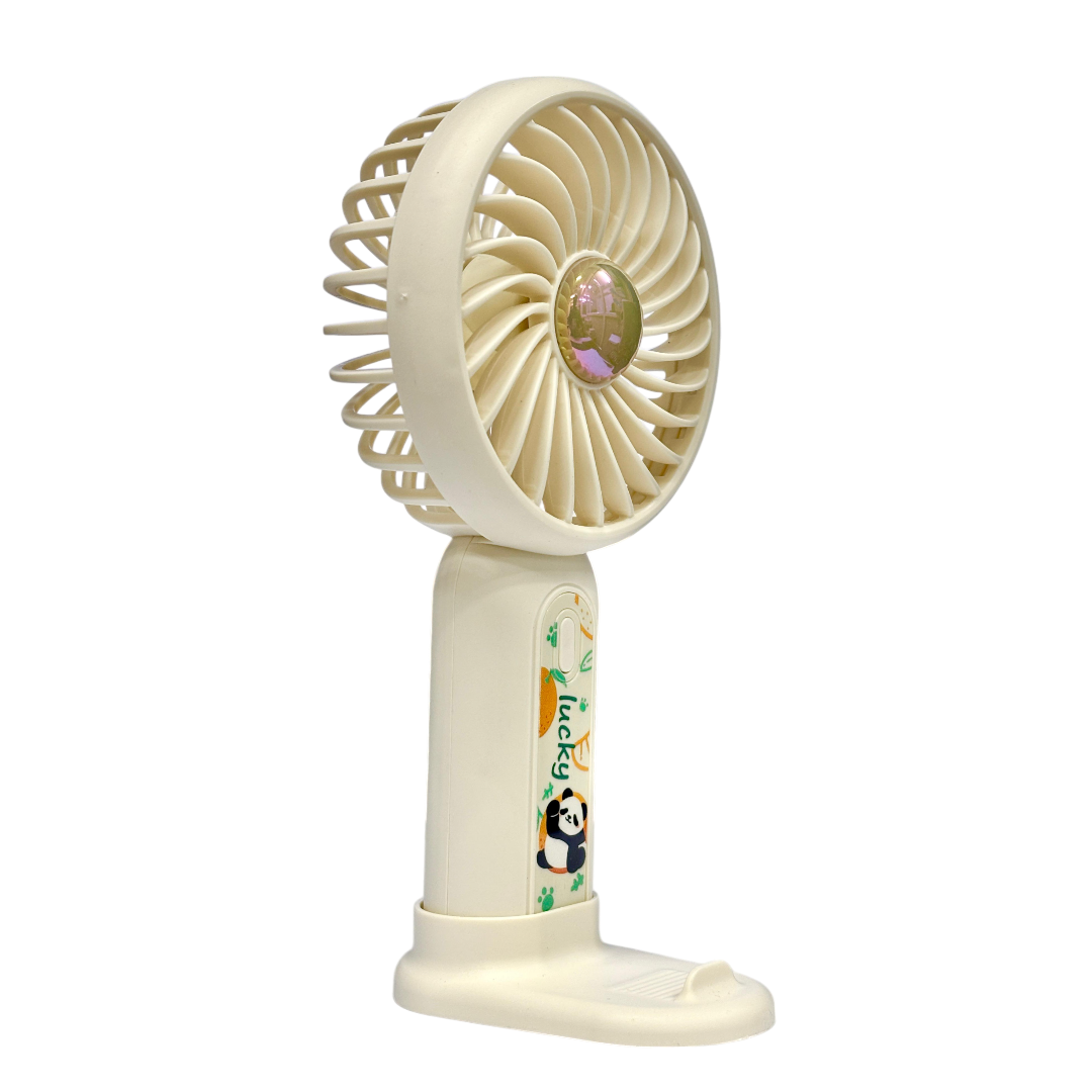 Mint Milk Peach Desktop Fan Mini Handheld Small Fan for Home, School USB Rechargeable & Portable Fan (Cream)