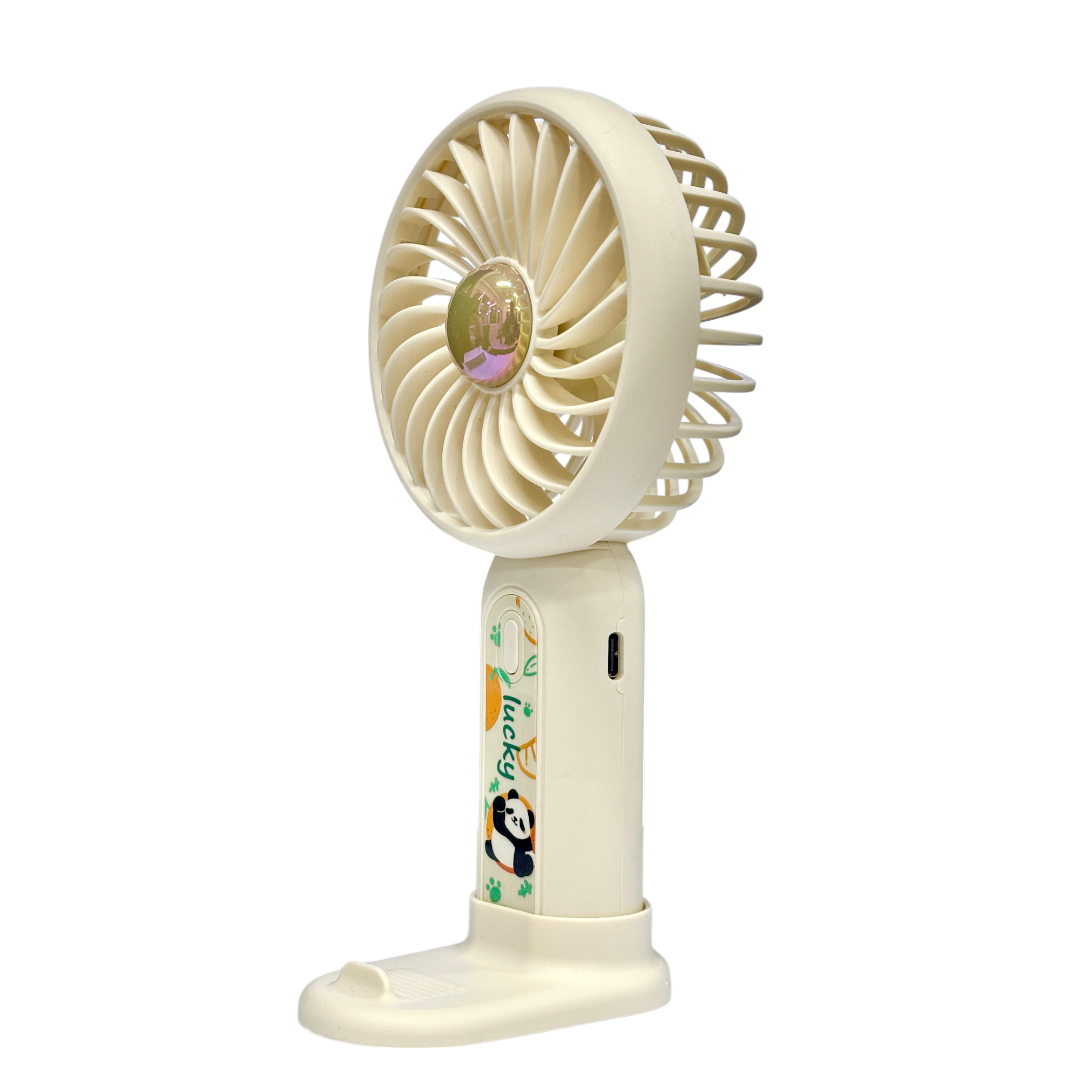 Mint Milk Peach Desktop Fan Mini Handheld Small Fan for Home, School USB Rechargeable & Portable Fan (Cream)