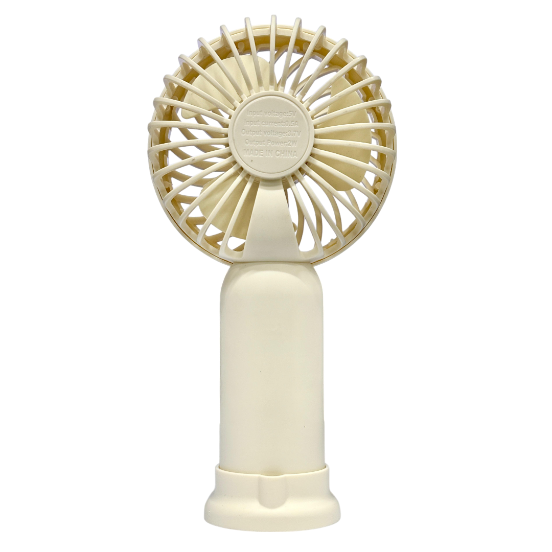 Mint Milk Peach Desktop Fan Mini Handheld Small Fan for Home, School USB Rechargeable & Portable Fan (Cream)