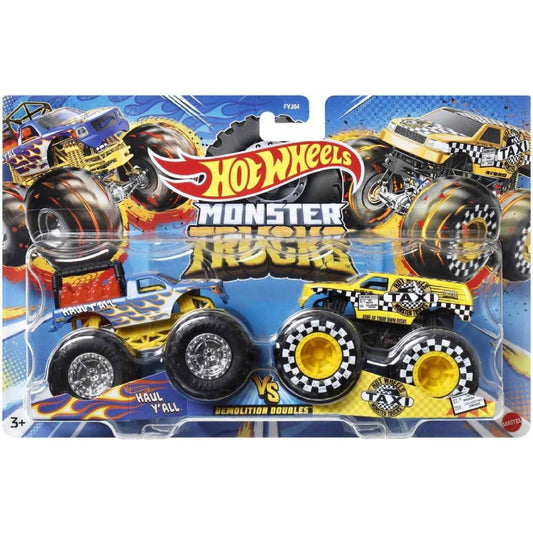 Hot Weels Mattel Monster Trucks Demolition Doubles  Haul Y'all vs. Taxi, HLT67