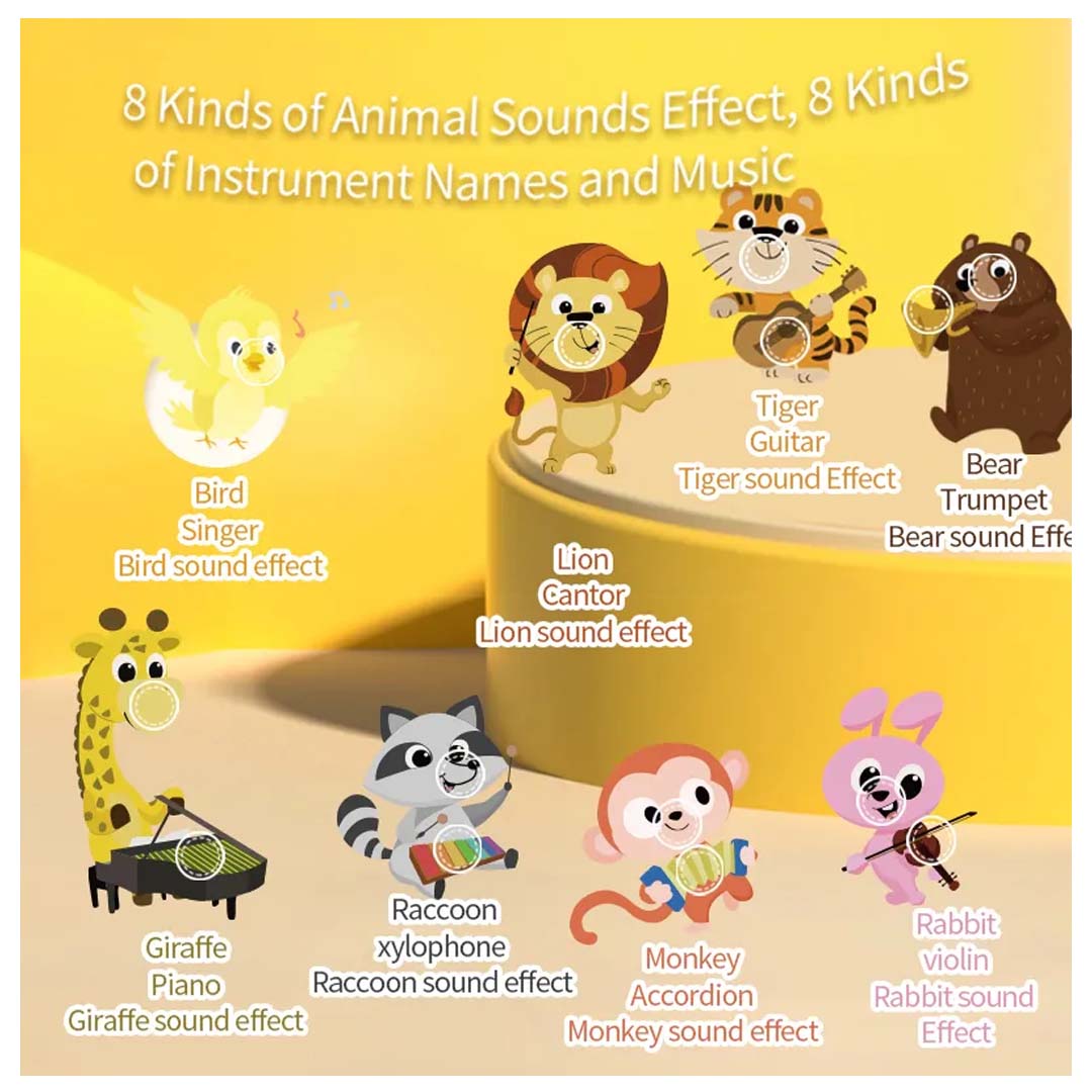 FiveStar Infant Animal Reading Piano – Interactive Baby Toy with Lights, Sounds & 3 Learning Modes | Educational Gift for Toddlers