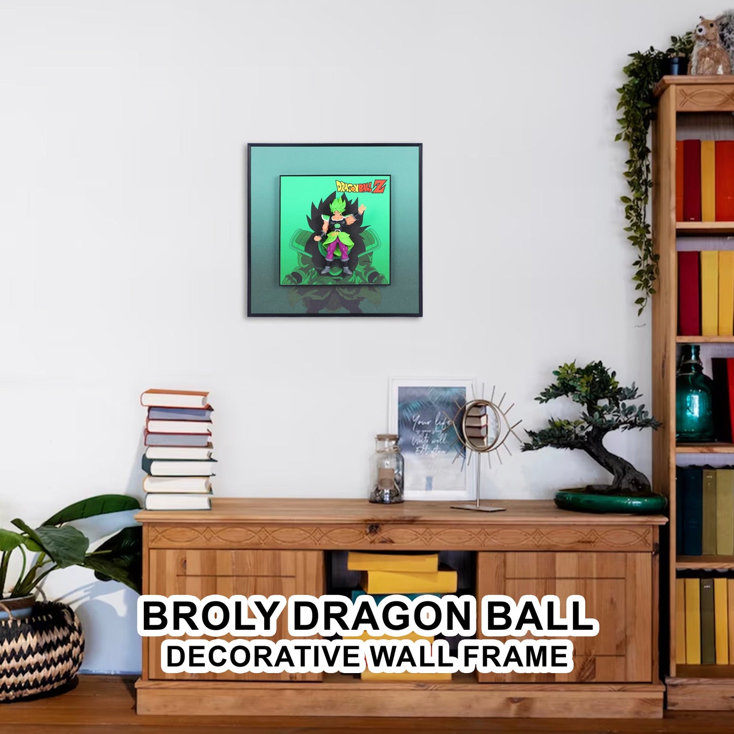 3D Broly From Dragon Ball Decorative Wall Frames – 40x40 cm | Dynamic Superhero Wall Art for Collectors