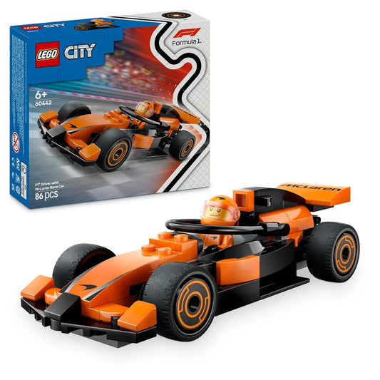 LEGO 60442 City F1 Driver with McLaren-Style Race Car Building Set
