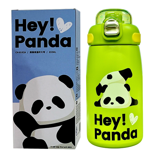 Hey Panda Water Bottle With Straw 650 ML (Green)