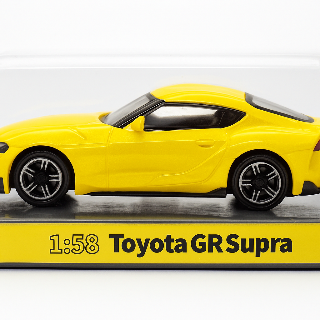 CCA Toyota GR Supra Yellow 1:58 Die Cast Car New