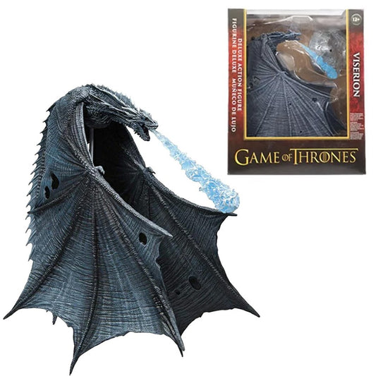 McFarlane Toys Game of Thrones Viserion deluxe action figure with wings spread and icy details

