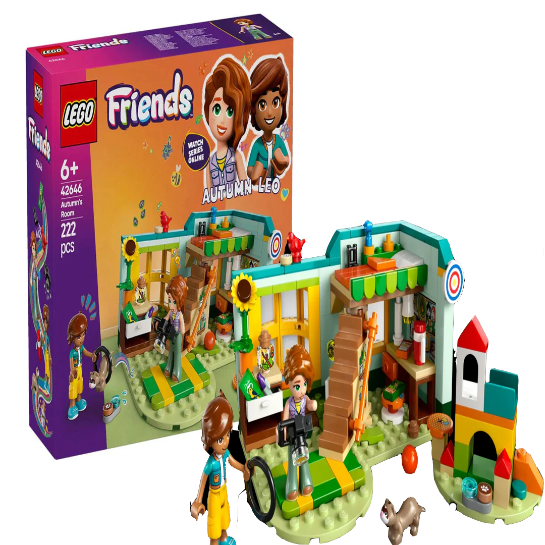 Lego 42646 Friends Autumn’s Room, a 222-piece set featuring a cozy, stylish room perfect for imaginative play by kids aged 6+

