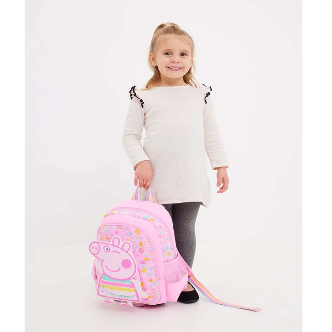Smiggle School Bags: Peppa Pig Junior Character Backpack-Pink