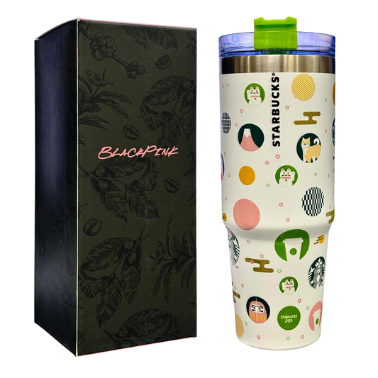 Starbucks Lucky Cat Tumbler with 800 ML capacity and straw featuring a cute cat-themed design
