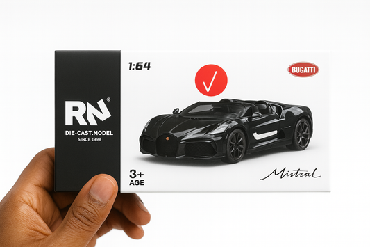 RW Bugatti Mistral 1:64 Die-Cast Model – Premium Black Edition