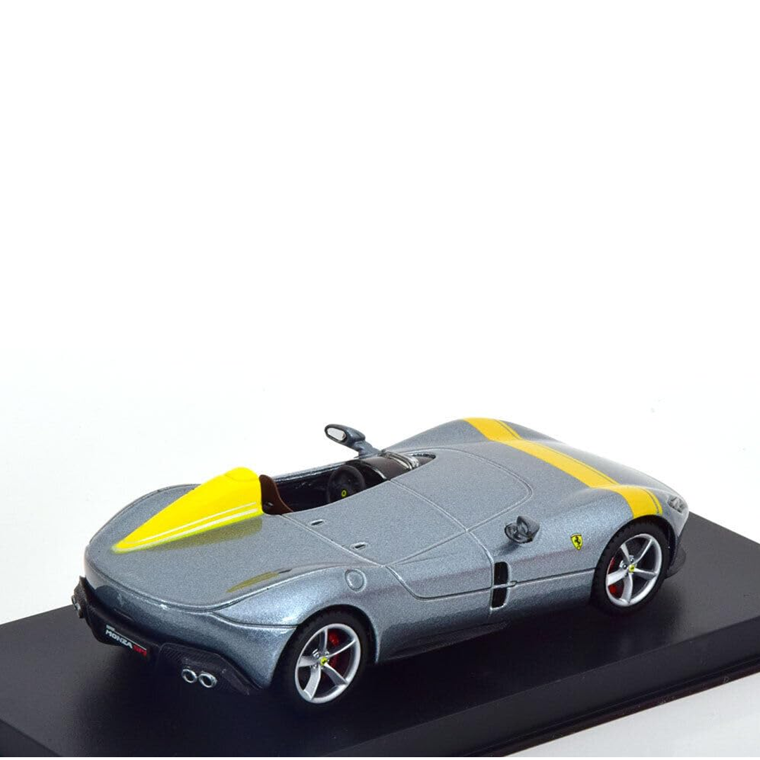 Bburago - 1/64Scale Model Compatible with Ferrari Monza SP-1 2024 Signature Series Sports Car Model (Silver) Age 14+