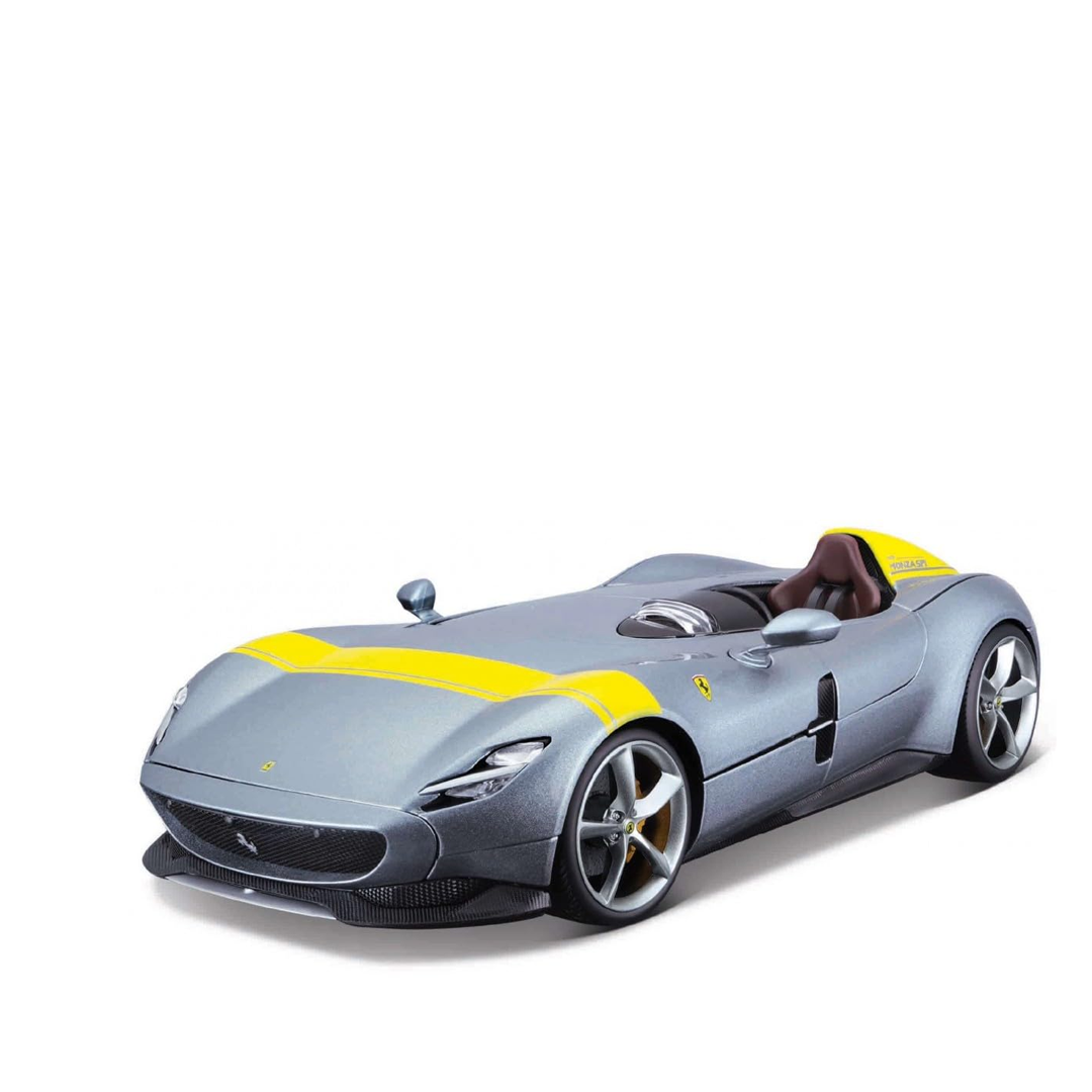 Bburago - 1/64Scale Model Compatible with Ferrari Monza SP-1 2024 Signature Series Sports Car Model (Silver) Age 14+