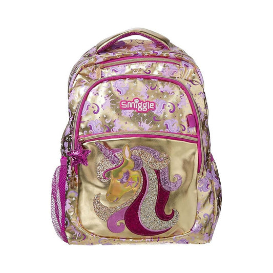 Smiggle Gold Unicorn school backpack – magical and stylish bag for girls

