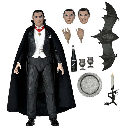 NECA Ultimate Dracula 7” action figure from Transylvania, with detailed sculpt and accessories from Universal Monsters.

