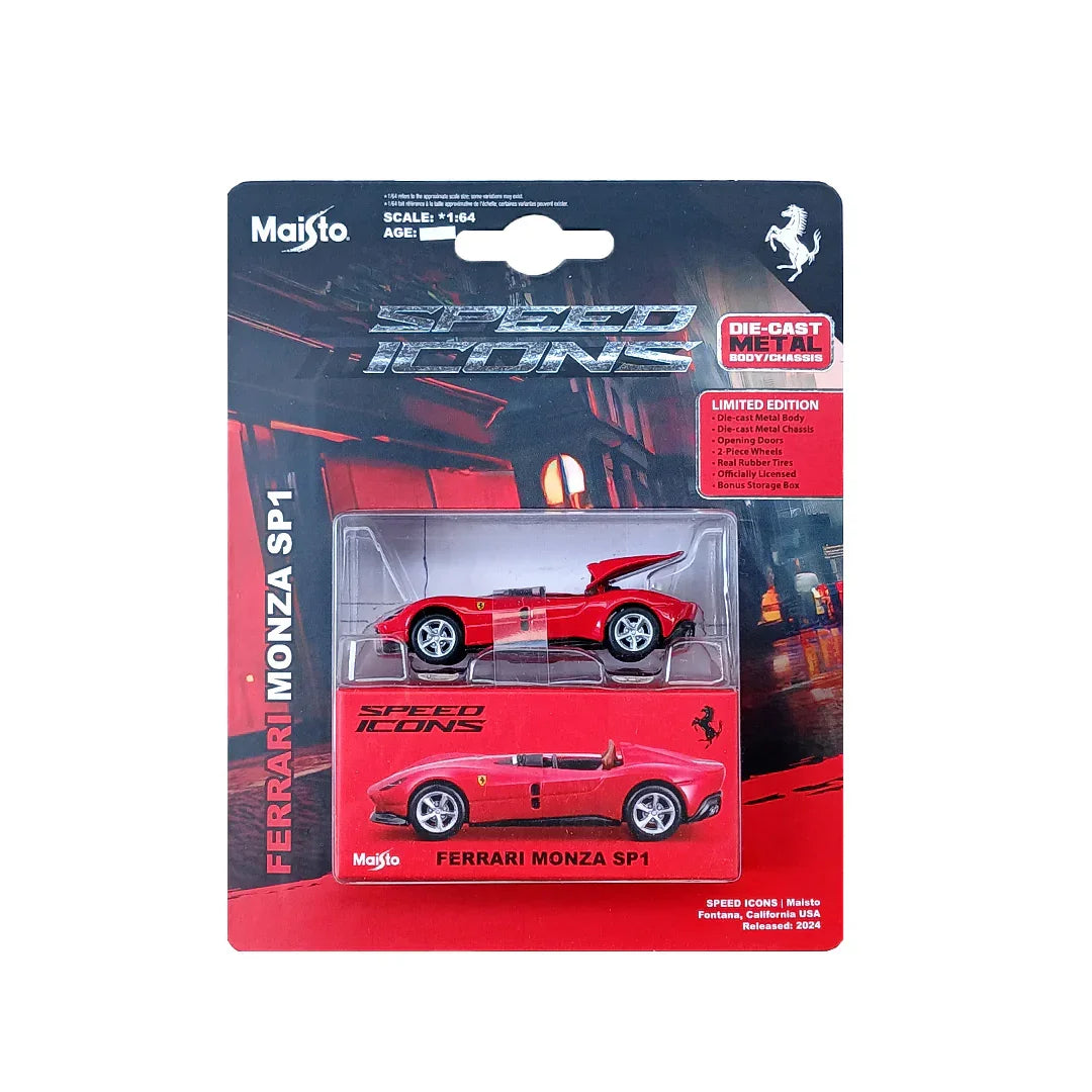 Maisto Ferrari Monza SP1 Red – 1:64 Scale Speed Icons Licensed Die‑Cast Supercar