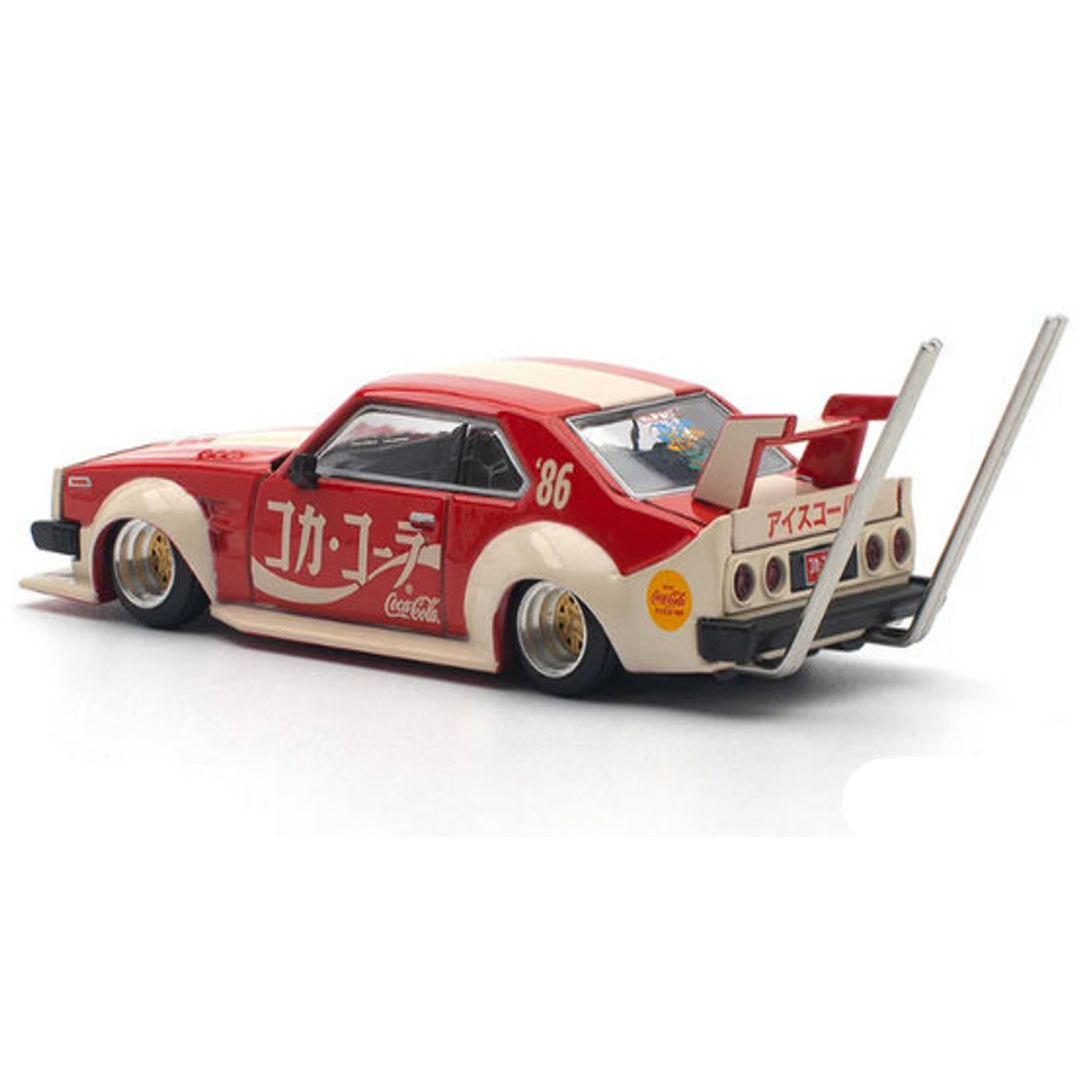 Pop Race 1:64 Nissan Skyline C210 Kaido Racer – Coca Cola Livery | Bosozoku Style Diecast Model Car