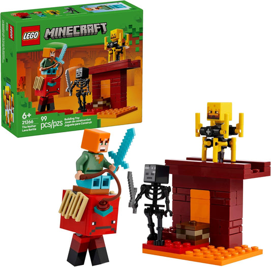 LEGO 21266 Minecraft The Nether Lava Battle Building Set with Mobs and Lava
