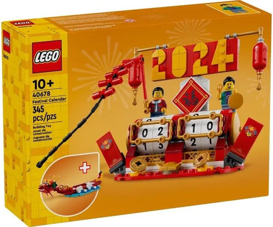 LEGO 40678 Festival Calendar – Red Festive Display and Countdown Building Set
