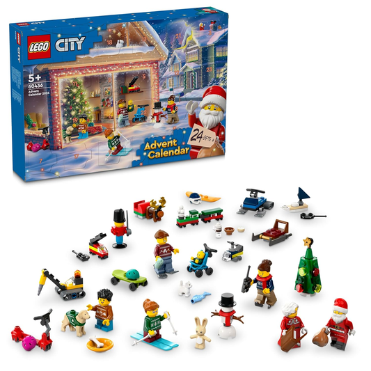 LEGO 60436 City Advent Calendar – 195 Pieces Christmas Building Set