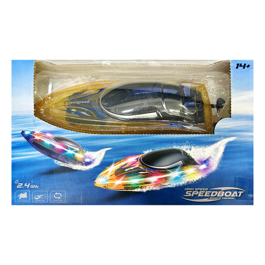 High Speed Remote Control Speedboat 2.4GHz Colorful Lights Waterproof Boat