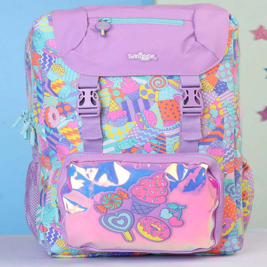 Smiggle Away Foldover lilac backpack for kids 3Y+ for school and travel
