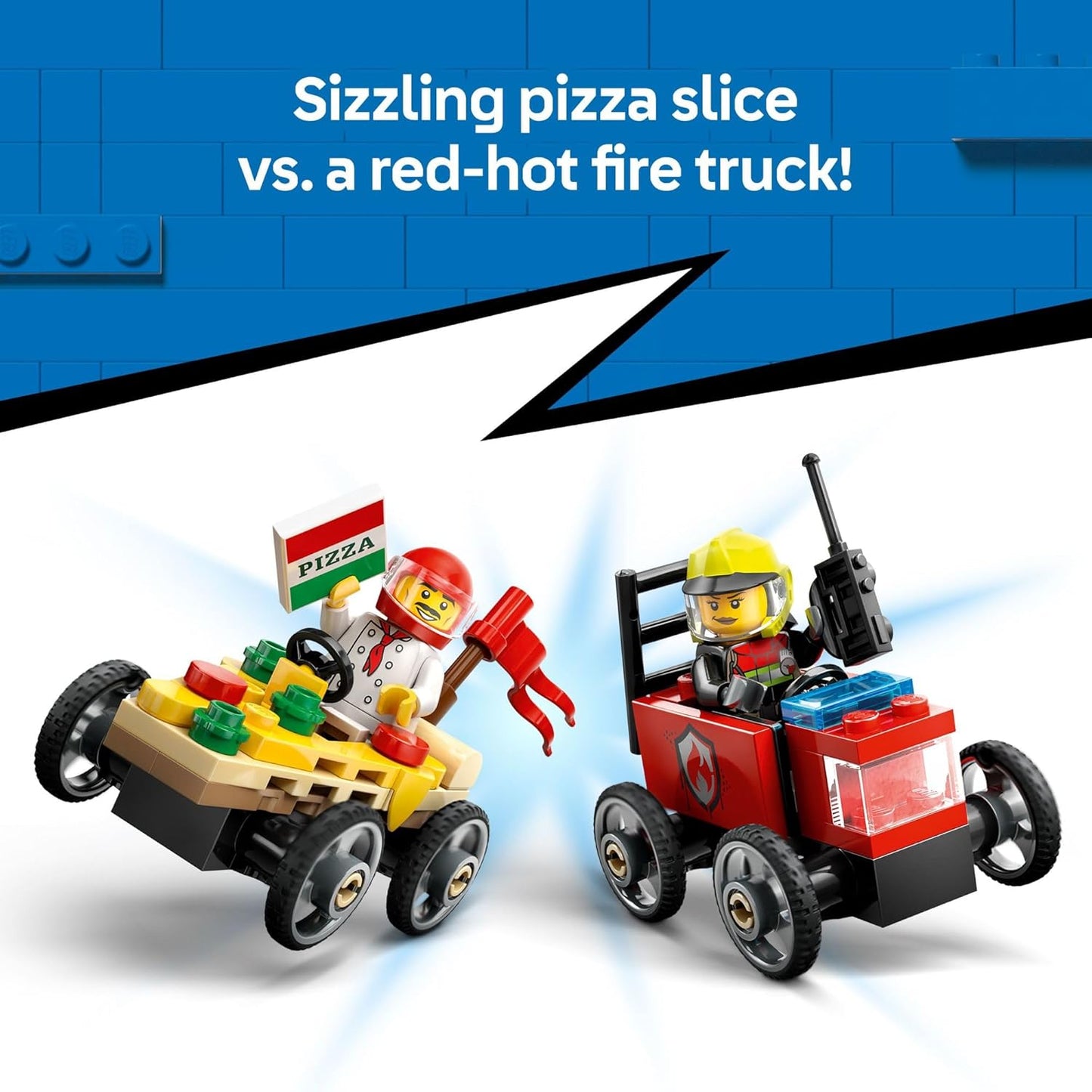 LEGO 60458 City Pizza vs. Fire Truck Race Car