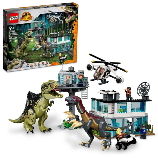 LEGO 76949 Jurassic World Giganotosaurus & Therizinosaurus Attack – 658 Pieces