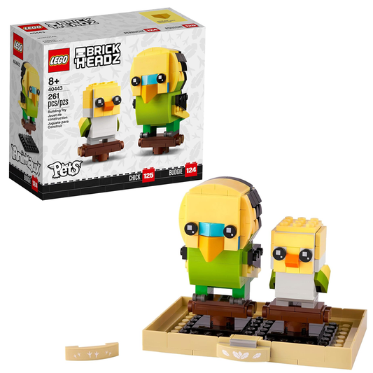 LEGO 40443 BrickHeadz Budgie & Chick – 261 Pieces Bird Building Set