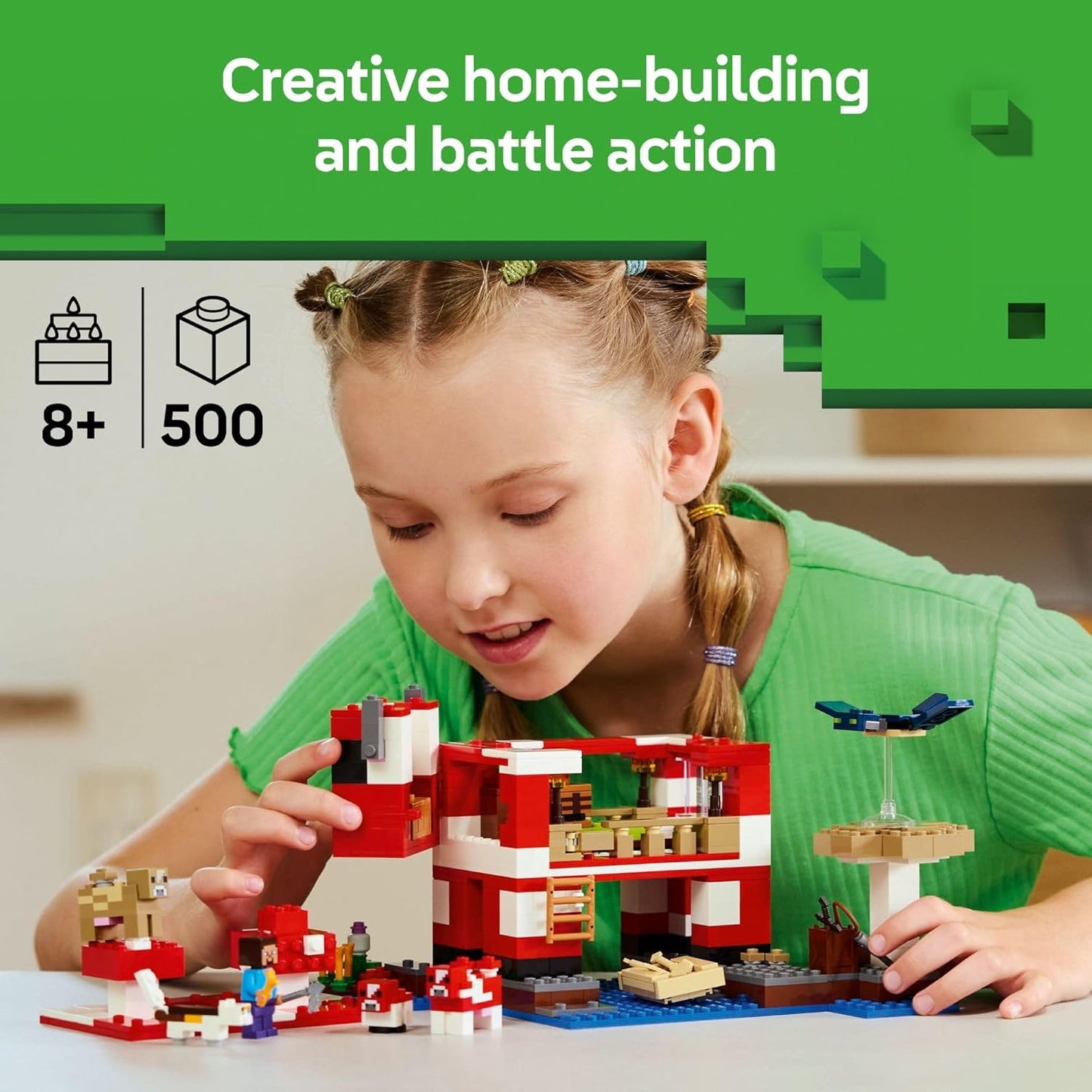 LEGO 21270 Minecraft The Mooshroom House Set (500 Pieces)