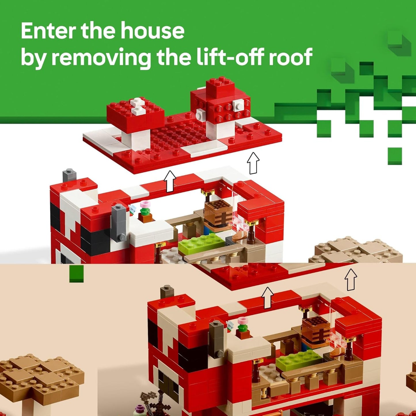 LEGO 21270 Minecraft The Mooshroom House Set (500 Pieces)