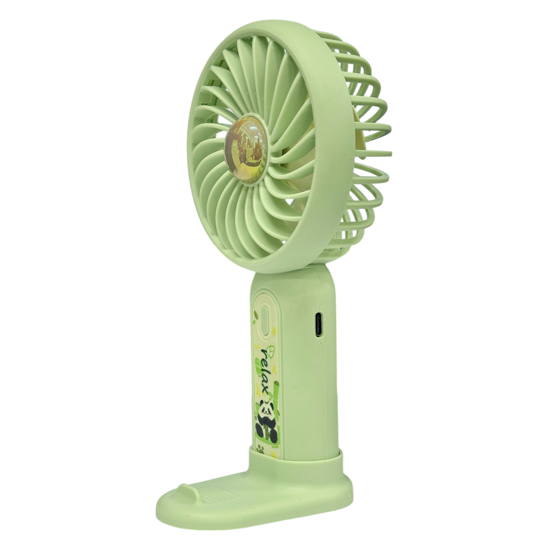 Mint Milk Peach Desktop Fan Mini Handheld Small Fan for Home, School USB Rechargeable & Portable Fan (Green)