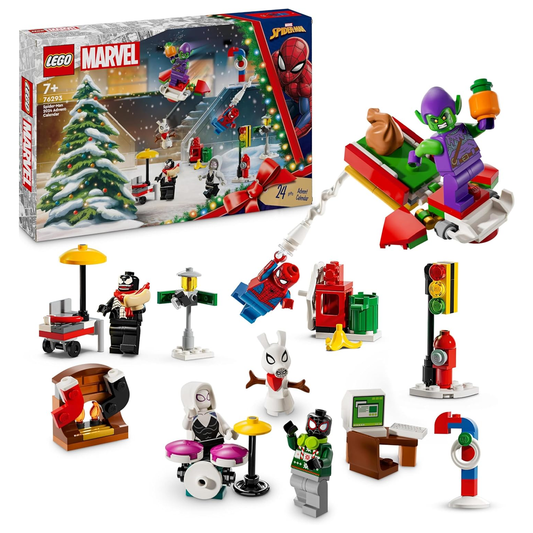 LEGO 76293 Marvel Spider-Man Advent Calendar – 246 Pieces, Buildable Christmas Set