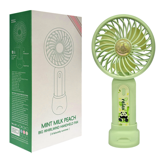 Mint Milk Peach Desktop Fan Mini Handheld Small Fan for Home, School USB Rechargeable & Portable Fan (Green)