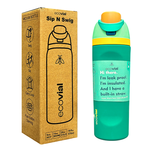Ecovial 19 OZ - Vacuum Bottle Sip n Swig 570 ML (Green)