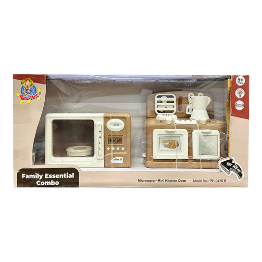 Pablo Honey Mini Microwave, Kitchen Oven Household Play Set (Brown)