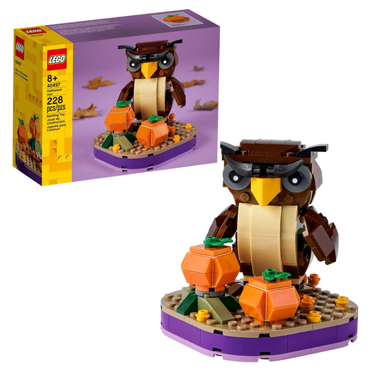LEGO 40497 Seasonal Halloween Owl & Pumpkins – 228 Pieces Festive Display Set
