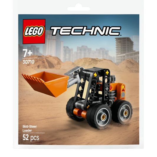 LEGO 30710 Technic Skid-Steer Loader Ecobag – Mini construction vehicle building toy with functional arm and bucket.