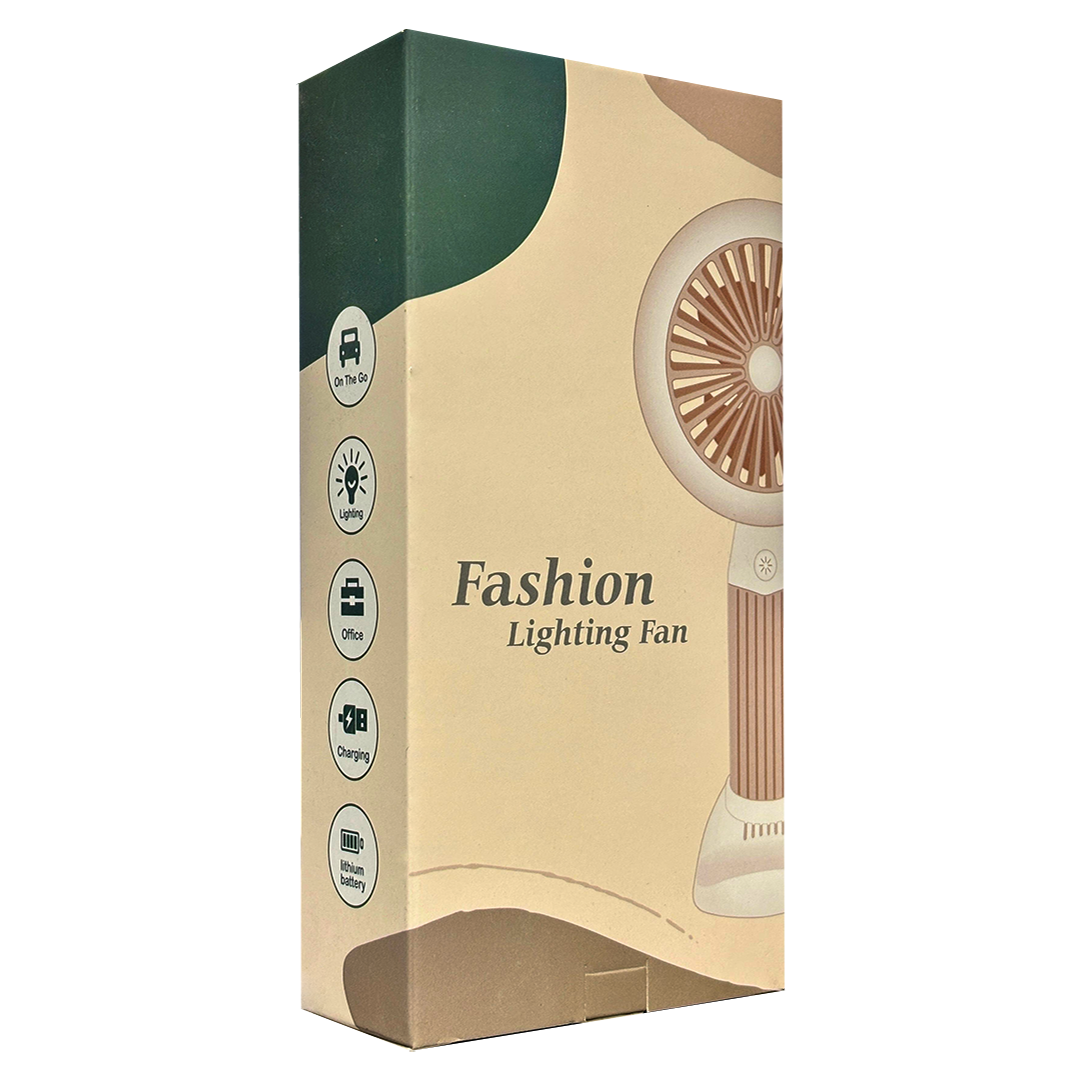 Fashion Lighting Fan Desktop Fan Mini Handheld Small Fan for Home, School USB Rechargeable & Portable Fan (Pink)