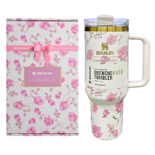 STANLEY Quencher H2.0 FlowState Stainless Steel Vacuum Insulated Tumbler with Lid and Straw for Water, Iced Tea or Coffee (Heather, 40 oz)  – The Ultimate Valentine’s Gift!