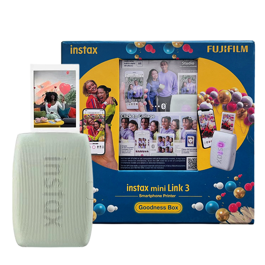 Fujifilm Instax Mini Link 3 Smartphone Photo Printer in Sage Green with 100-Sheet Film Bundle

